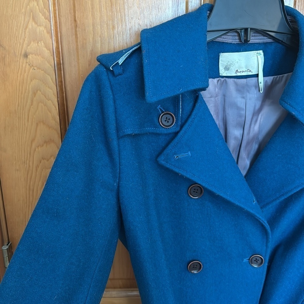 Blue wool coat from Anthropologie - Picture 7 of 12